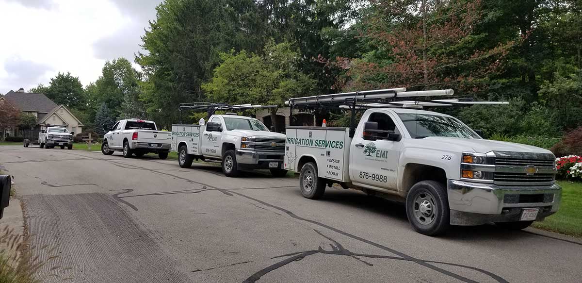 EMI Irrigation Vehicles ready for landscape irrigation in Columbus